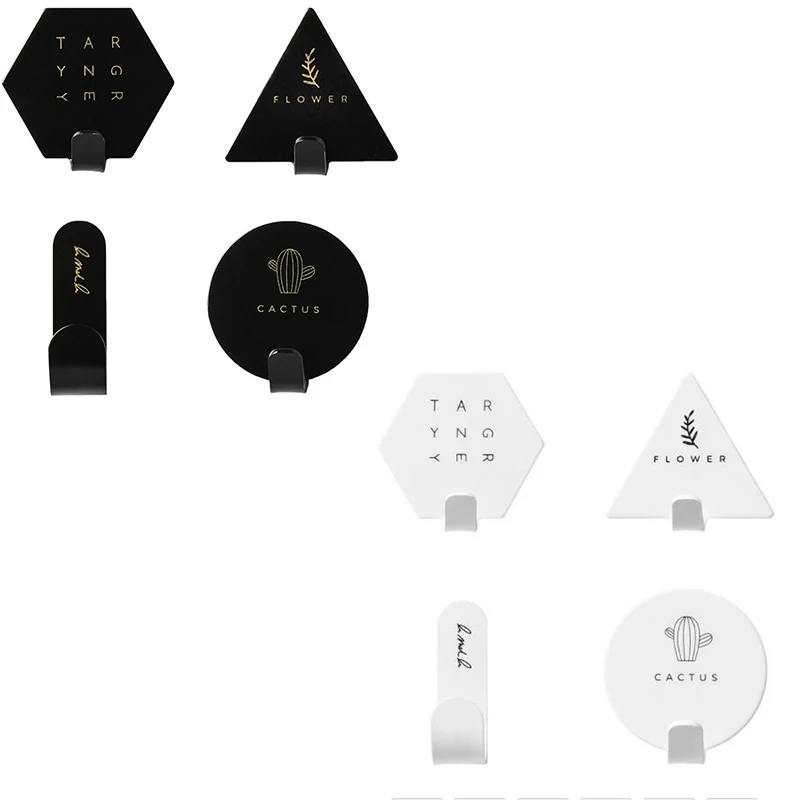 

8 Pcs Nordic Style Coats Hats Towels Keys Holder Cloth Hanger Iron Multifunction Wall Mounted Home Decorative