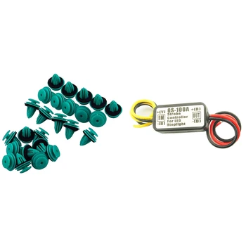 

25 Pcs Trim Panel Nylon Retainer Clips for Toyota & 1x GS-100A LED Brake Stop Light Strobe Flash Controller Box Module