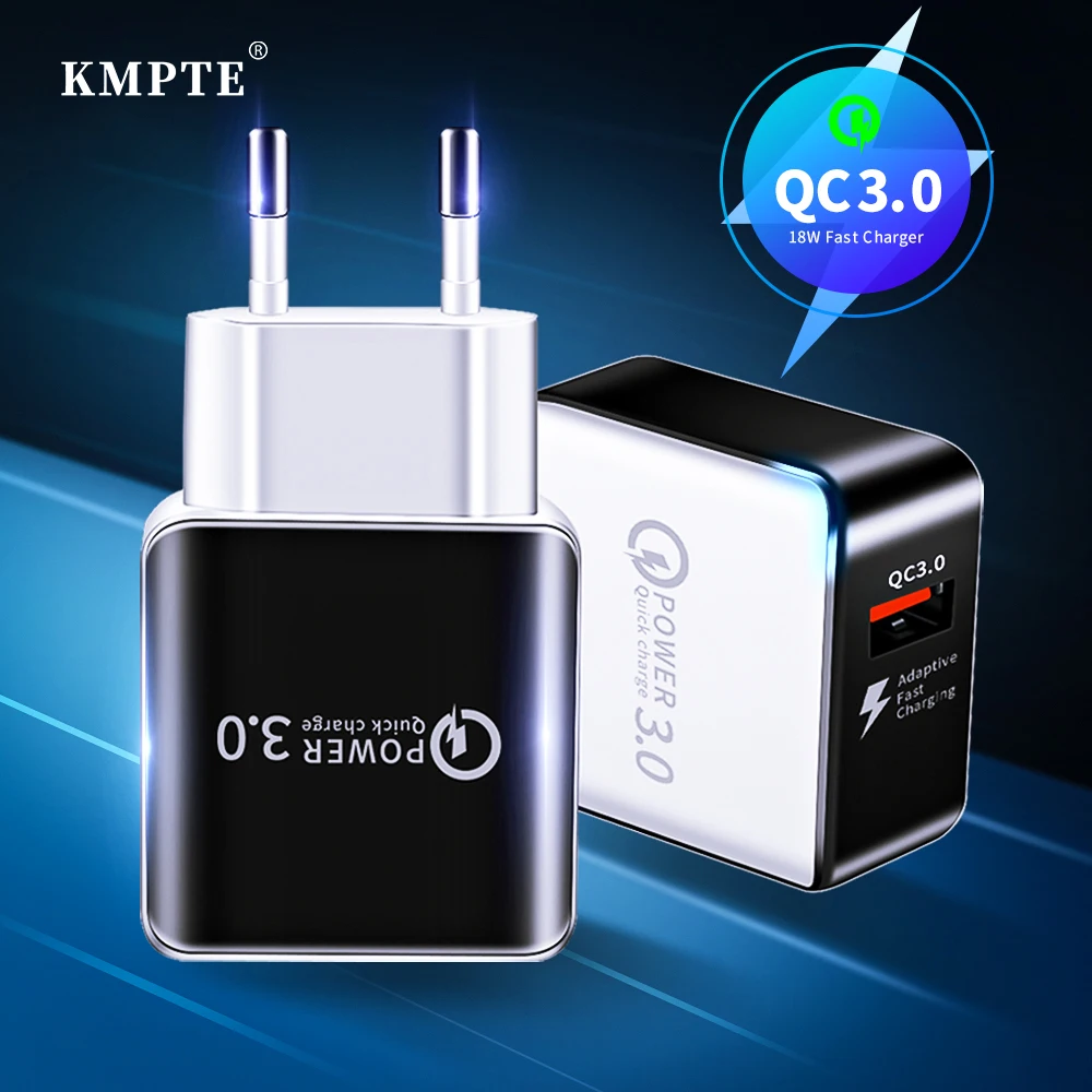 Зарядное устройство USB QC3.0 18 Вт быстрое зарядное с вилкой для ЕС и США настенное