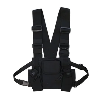 

Men Women Fishing Cross Shoulder Chest Rig Bag Water Resistant Hiking Travel Portable Vest Type Outdoor Sports Oxford Cloth