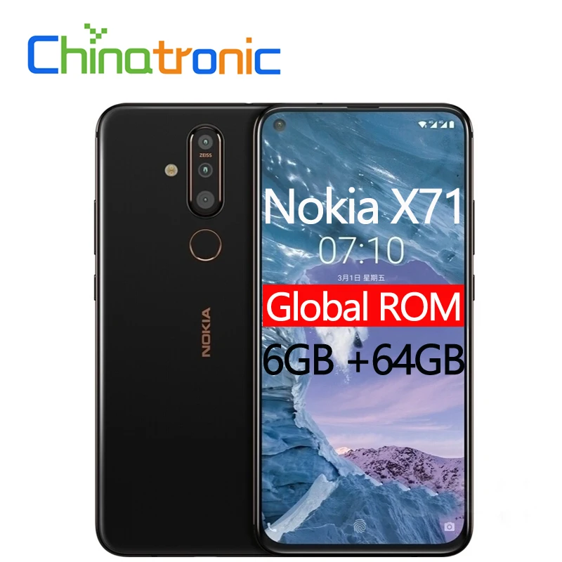 Мобильный телефон с глобальной прошивкой Nokia X71 6GB 64GB Android P 4G FDD LTE 6,3" 19:9 FHD+ Snapdragon 660 Восьмиядерный 3500mAh сканер отпечатков пальцев