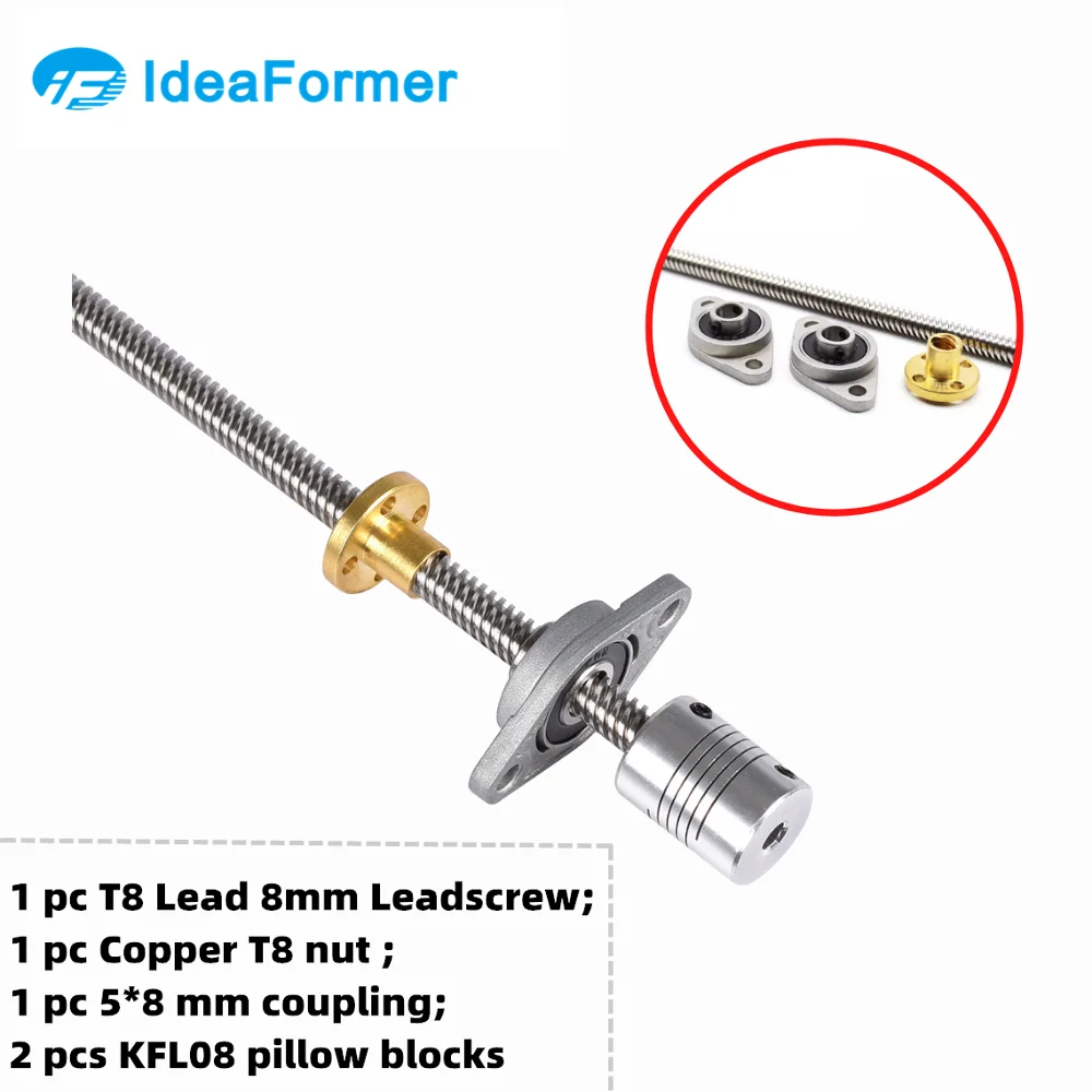 ASHATA 15PCS Printer Assembly Accessories for T8 Guide Screw Rod Kit Coordinate Measuring Tool Set ASHATA 15PCS Printer Assembly Accessories for T8 Guide Screw Rod Kit Coordinate Measuring Tool Set