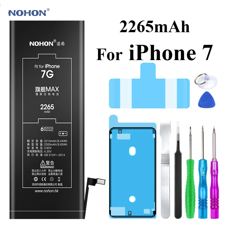 Nohon батарея для iPhone 6 6G 5S 5C SE 6S 7 iPhone5s iPhone5c iPhone6 iPhone7 Замена телефона литиевые батареи+ Инструменты