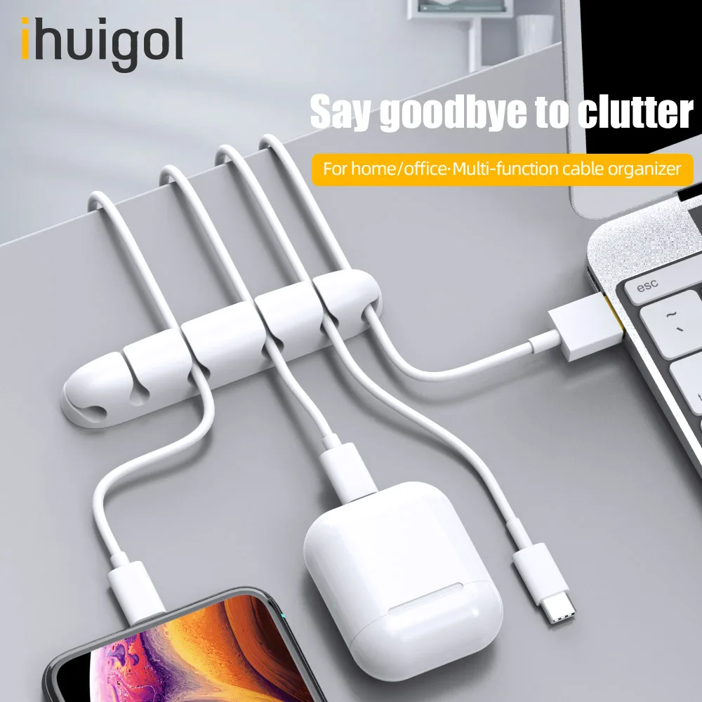 Силиконовый органайзер для кабеля ihuigol устройство намотки USB держатель с
