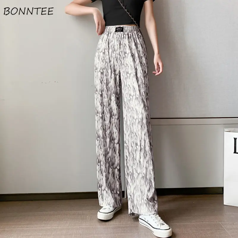 

Pants Women Tie Dye Elastic Waist Loose Casual Fashion Ulzzang Chic Cool Girls Streetwear Y2k Students Female Comfortable Newest