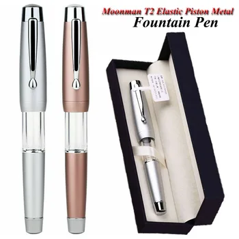 

Lockdown Isolation Moonman T2 Elastic Piston Metal Fountain Pen Matte Body F Nib Ink Pen Gift