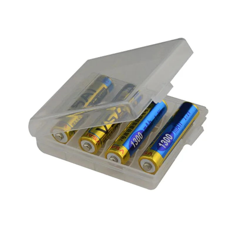

New Hard Plastic Case Holder Storage Box Cover for 4x AA AAA Battery Box Container Bag Case Organizer Box Case Transparent White