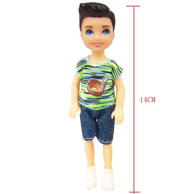 NK 1 Pcs Doll  Movable Jointed Mini Doll 14 cm Cute Doll+Shoes+Outfit For Kelly Doll Male Boy's Doll Girls Gift Baby Toys JJ 5
