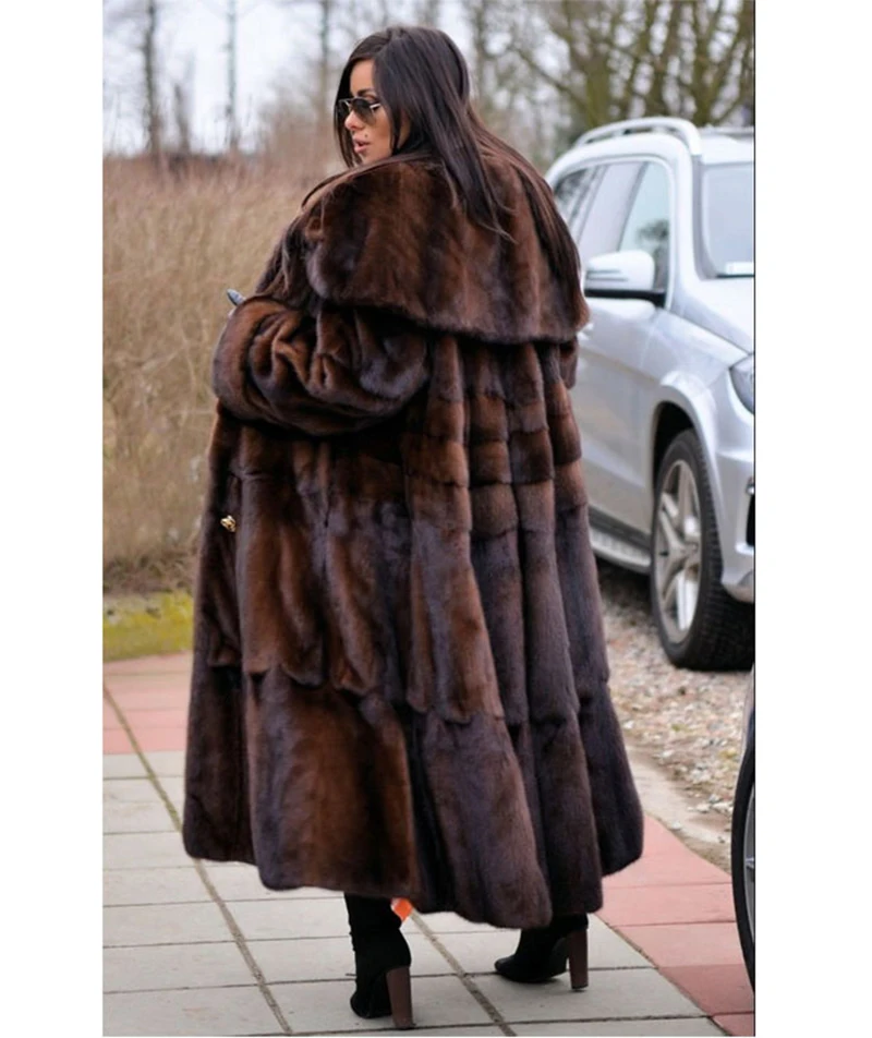 FURSARCAR 2020 New Real Mink Fur Coats Women Whole