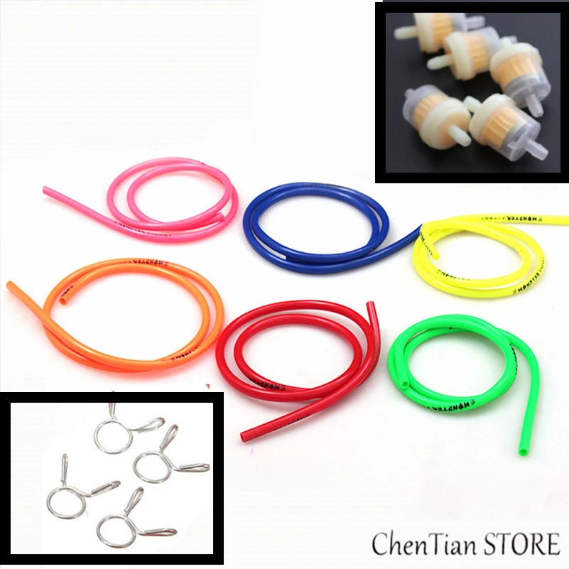 Топливный фильтр для мотоцикла 6 мм шланг бензиновых труб + 4 зажима мотоциклетный