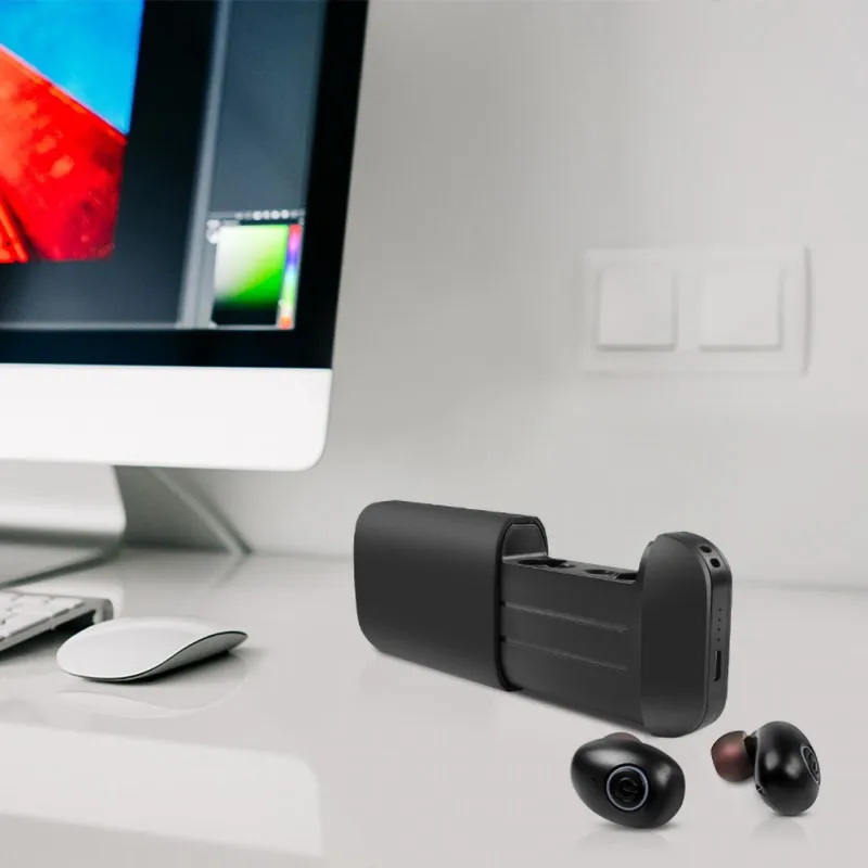 TWS B5 мини Bluetooth гарнитура стерео Беспроводная в уши IPX5 Водонепроницаемый портативный источник питания 2600 мАч