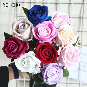 1 Head Artificial Flannelette Flowers Branch Faux Rose Flores Home Party Spring Wedding DIY Decoration Mariage Fake Rose Flowers