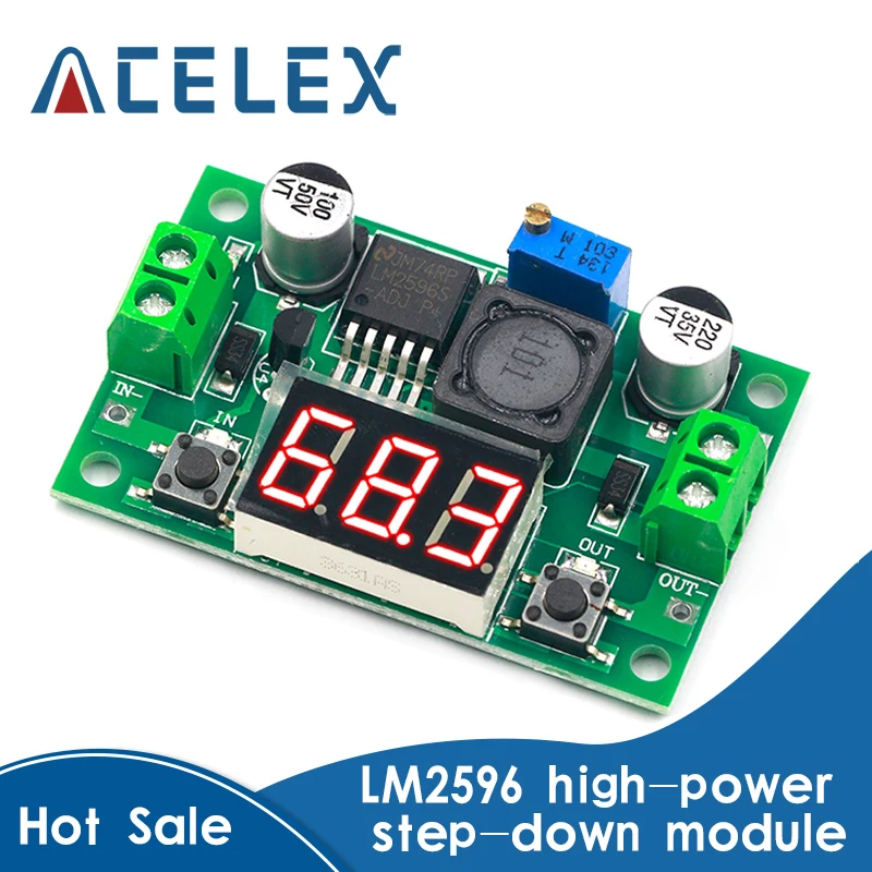 DC-DC Buck abaisseur Module LM2596 DC/DC 4.0 ~ 40V à 1.25-37V régulateur de tension réglable avec voltmètre LED