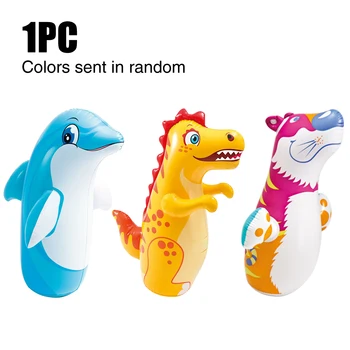 

Intelligent Development Cute Inflatable Tumbler Toy 3D Cartoon Animal Boxing Bag