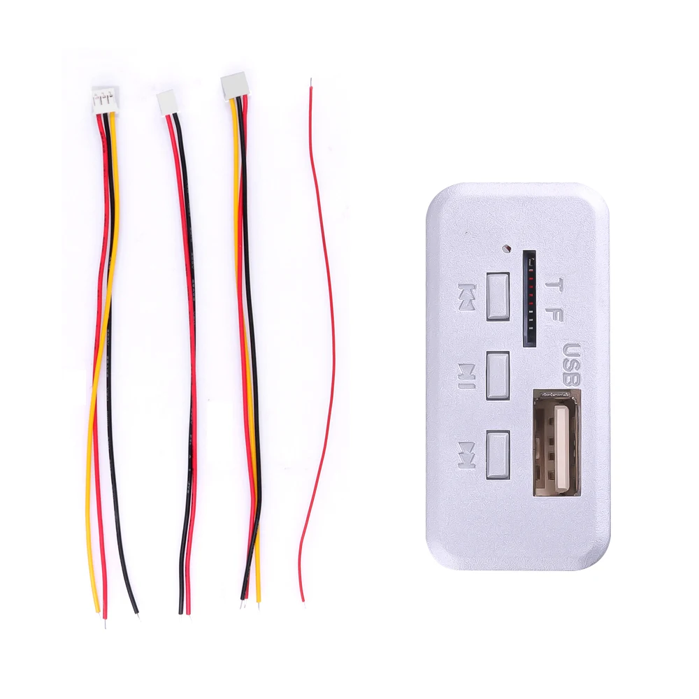 white KEBIDU 5 в 12 В MP3 декодер плата аудио модуль беспроводной FM приемник плеер радио WMA FM TF USB 3,5 мм AUX для автомобиля аксессуары - Цвет: white