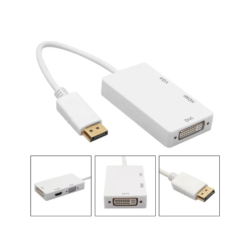 DP к hdmi VGA DVI hdmi кабель DP к hdmi VGA DVI три в одном адаптер кабель