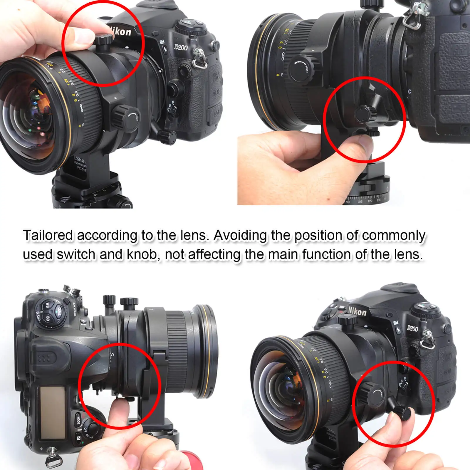 Camera Lens Collar Support for Nikon PC NIKKOR 19mm f//4E ED Tilt-Shift Lens Tripod Mount Ring Built-in 50mm Quick Release Plate Compatible with Tripod Ball Head of Arca-Swiss PMG SUNWAYFOTO