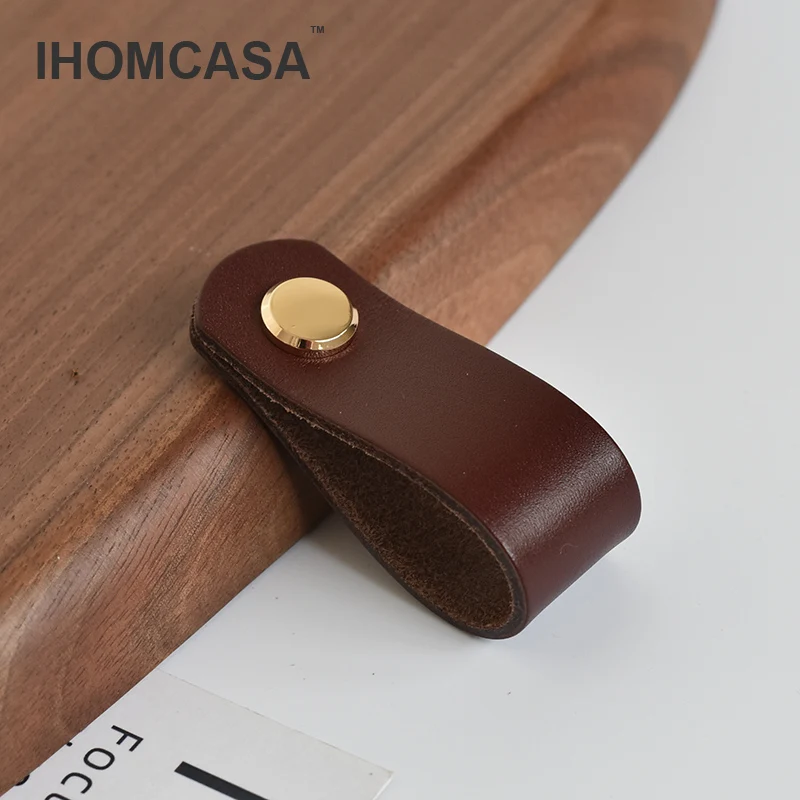 Leather Knobs Furniture Drawer Wardrobe Door Handle Cupboard Shoe Cabinet Pulls Knob furniture handles kitchen door handles ball lever knob