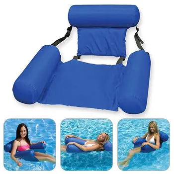 

Water lounge chair swimming pool inflatable floating chair foldable summer backrest floating drainage on inflatable hammock