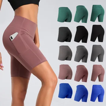 

Hot Sale Yoga High Waist Sports Shorts Solid Dancing Women High Elastic Running Popular 1PC Fitness For Cycling Shorts Ladies