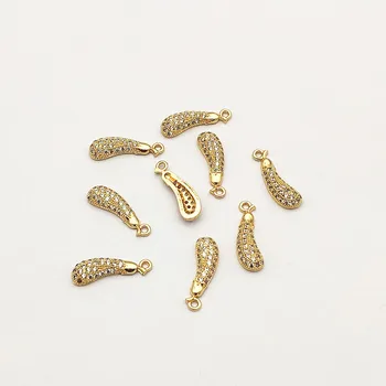 

New arrival! 19x6mm 50PCS Cubic Zirconia eggplant shape Charm for Hand Made Earrings DIY parts,Jewelry Findings & Component