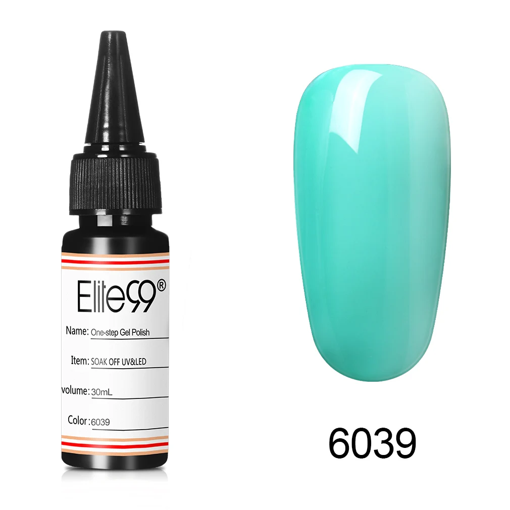 Elite99 30 мл один шаг гель лак замочить от Гель-лак для нейл-арта не нужно базовое верхнее покрытие Полупостоянный гибридный УФ-гель для ногтей - Цвет: 6039