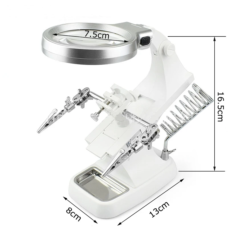 

1PC 360 Degree Rotating Plug-in LED Lamp Highlight Repair Station Magnifying Glass Desktop Engraving Welding Repair Station Tool