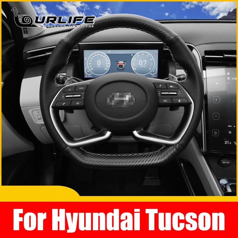 Auto Lenkradbezug für Hyundai Tucson 2015-2023, rutschfeste Segmentierte  Wildleder Lenkradabdeckung/Herbst und Winter Lenkradschutz,2Grey