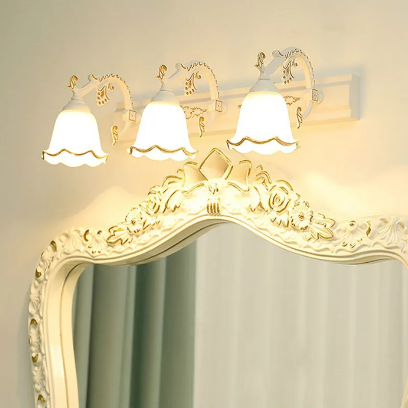 

Mirror Light Creative Flower Glass Lampshade Dressing Table Lamp Bathroom Toilet Waterproof Anti-fog Mirror Lamp mx12121459