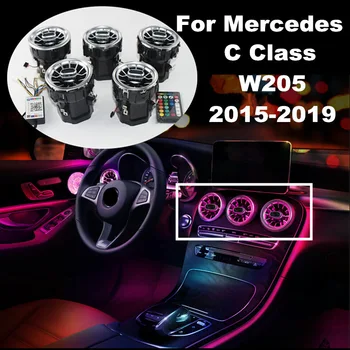 

LED Air Outlet For Mercedes Benz C Class W205 2015-2019 Interior Front Console Air Condition AC Vent Outlet Turbo Style Replace
