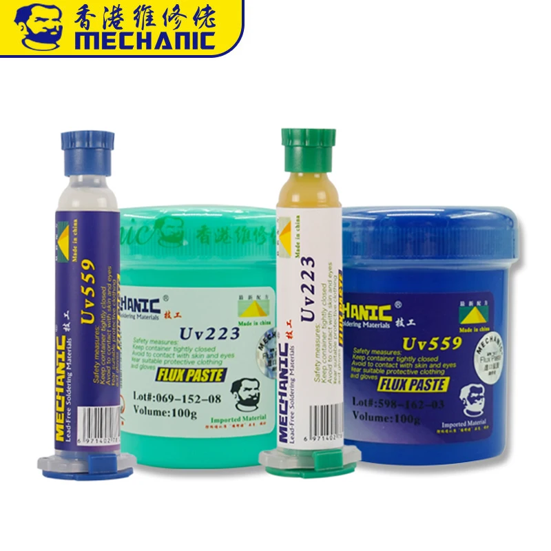 Mechanic Lead-Free Solder Paste NO-Clean UV559 UV223 Soldering Flux BGA SMD CSP Rework Solder Flux Grease BGA Repair Tools