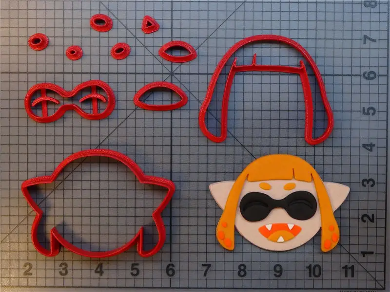 Милый Splatoon Inkling мальчик девочка кальмар резак для печенья, мастики 3d-печати формы для печенья формы штамп в виде торта - Цвет: Inkling Girl 3 inch