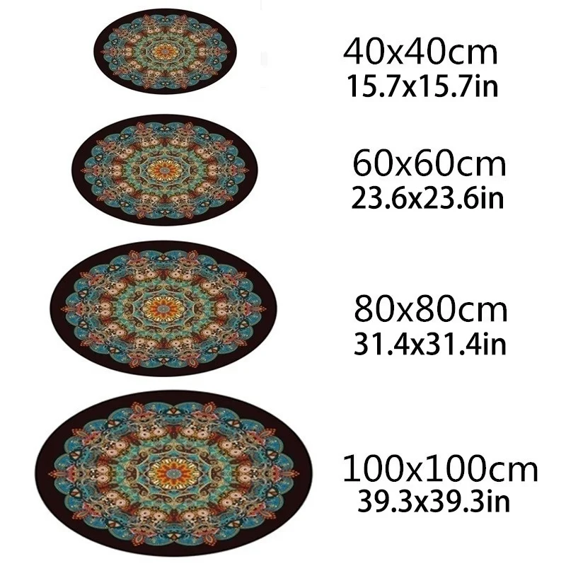 Bohemia Style Round Carpet Bedroom Bedside Bathroom Computer Chair Antislip Rug Romantic Home Decor