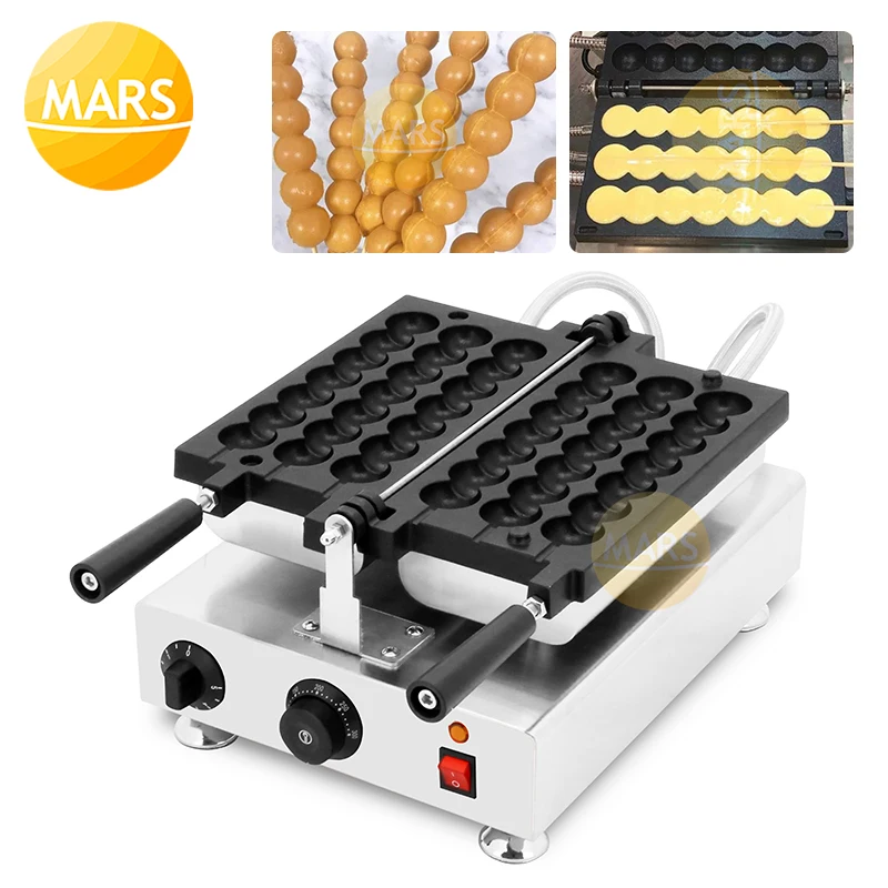 

Commercial Non-Stick Skewer Bubble Waffle Maker Sugar-Coated Haws Shaped Waffle Baking Machine Electric Skewer Grill