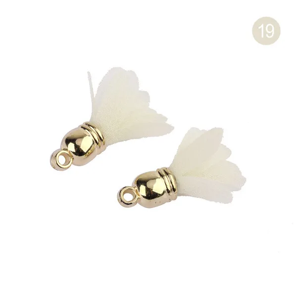 30 pieces of 3cm color optional mini tassel DIY fabric tassel, tassel jewelry earrings accessories - Цвет: beige