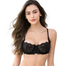 CYHWR дамы кружевной бюстгальтер без косточек, сексуальное нижнее белье, нижнее белье Уютный бюстгальтер 1/2 чашки Топ Без подкладки мягкий бюстгальтер прозрачный