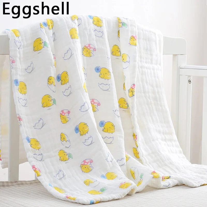 Детское банное полотенце Herbabe, хлопок, муслиновое одеяло, супер абсорбент, детское полотенце для купания, детское полотенце для лица, полотенце для волос, моющиеся салфетки для новорожденных - Цвет: 6 layer 105x105cm