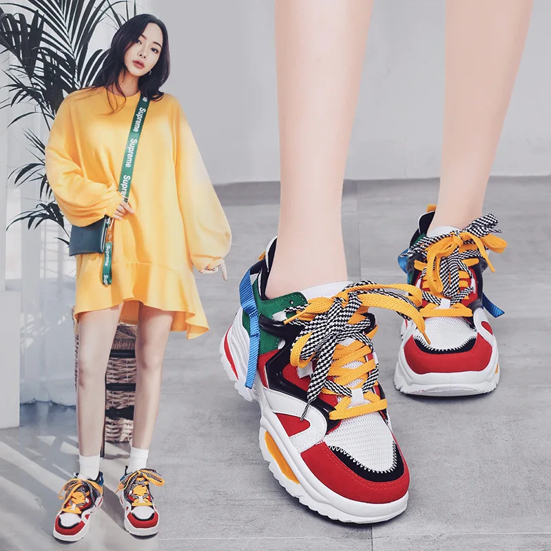 

INS Shoe Women's 2019 New Style Spring Versatile Harajuku Junior High School Students Korean-style Sports Trendy Shoes WOMEN'S C