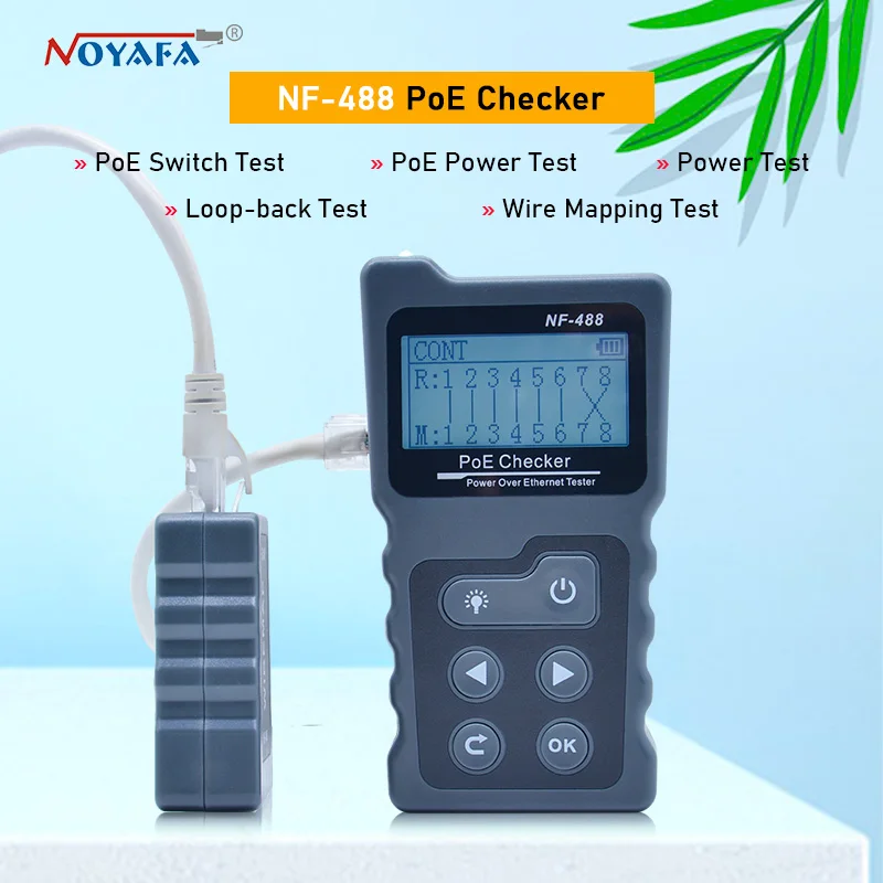 NOYAFA стандартная сеть для тестирования мощности PoE проверка сети Ethernet cat5 cat6 Lan