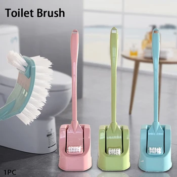 

Double-sided Long Handle Soft Hair Cleaning Toilet Brush Set Bathroom Accessories Without Dead Corner Decontamination Home Tool