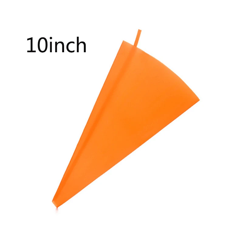 10 inch Orange 1 шт. кондитерский мешок силиконовый кондитерский мешок для обледенения Крем кондитерский мешок сопло DIY украшения торта выпечки украшения инструменты для торта помадка - Цвет: 10 inch Orange