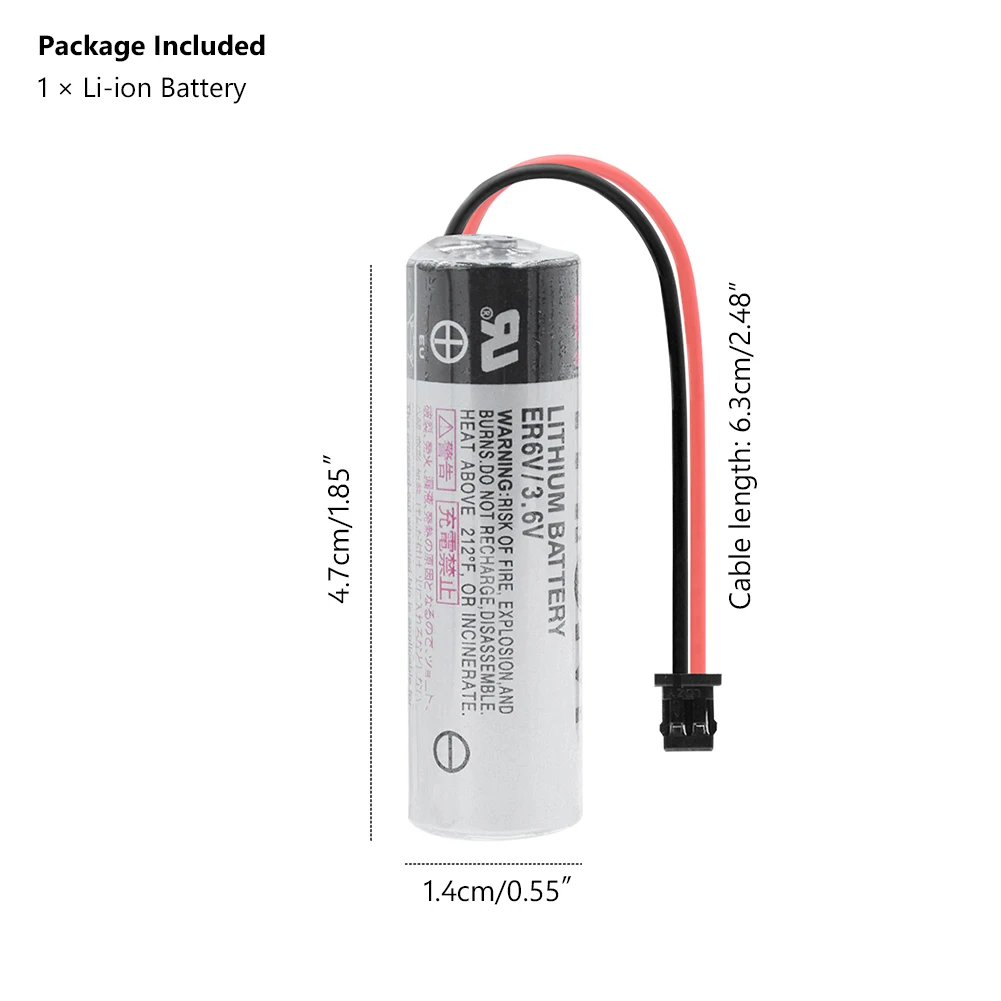 YCDC ER6V 2000mAh 3,6 V PLC батарея для Toshiba CNC система PLC контроллер литий-ионные резервные батареи