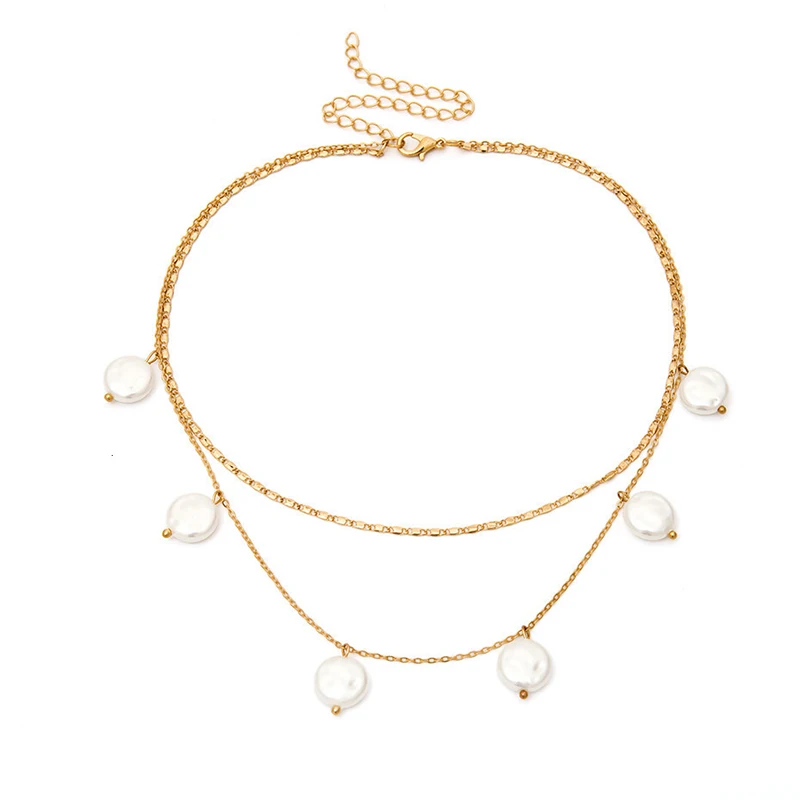 Двухслойное короткое колье-чокер ожерелье из искусственной кожи Очаровательные