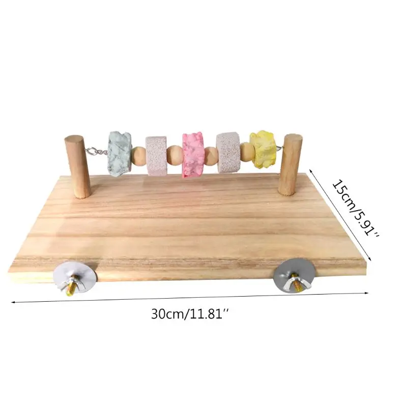 Птица деревянная платформа с жевательной игрушкой для хомяка Шиншилла кальция питание жевательные игрушки