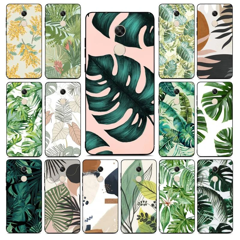 YNDFCNB Palm tree Leaves Plant Flower Phone Case for RedMi note 4 5 7 8 9 pro 8T 5A 4X case xiaomi leather case color