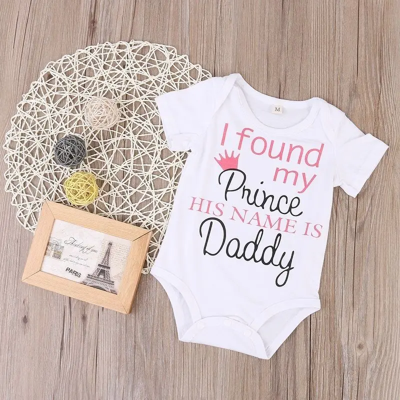 Хлопок, комбинезон для новорожденного Одежда для детей; малышей; девочек Комбинезон с короткими рукавами буква принт комбинезон, верхняя одежда, размер от 0 до 12 месяцев