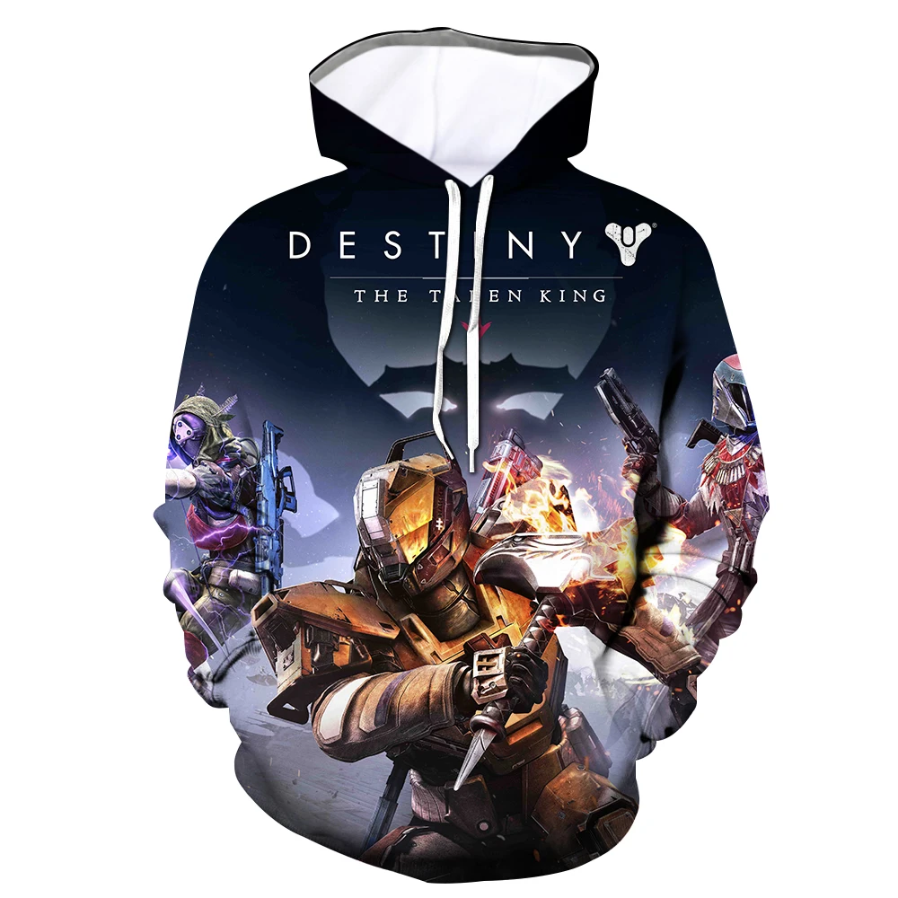 Онлайн игры Destiny 2 опавших Семья принт 3D одежда Повседневное Для мужчин худи утренней пробежки спортивная фуфайка Осень новинка зимы топ с длинными рукавами в стиле «хип-хоп» Свободный пуловер S-4XL