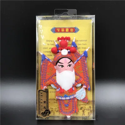 huang zhong Китайская Пекинская опера, макияж для лица, магнит на холодильник, персонажи оперы, сувенир, резиновый материал, магнитные наклейки для украшения дома - Цвет: huang zhong