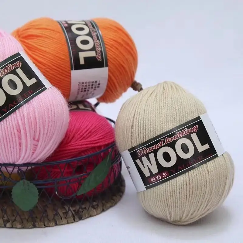 

Soft Hand Crochet Wool Yarn DIY Baby Hand Knitting Anti-Pilling Good Quality 14 Colors Smooth Dyed Blended Yarn 100g D30