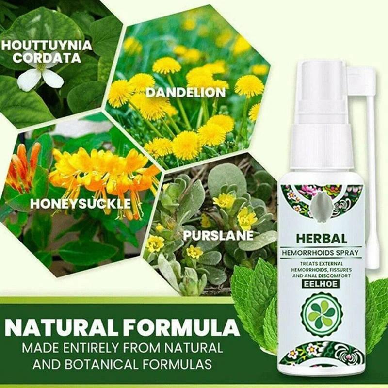 30ml Natural Herbal Hemorrhoids Spray Powerful Hemorrhoids Treatment Agent Relieve Anal Pain Spray